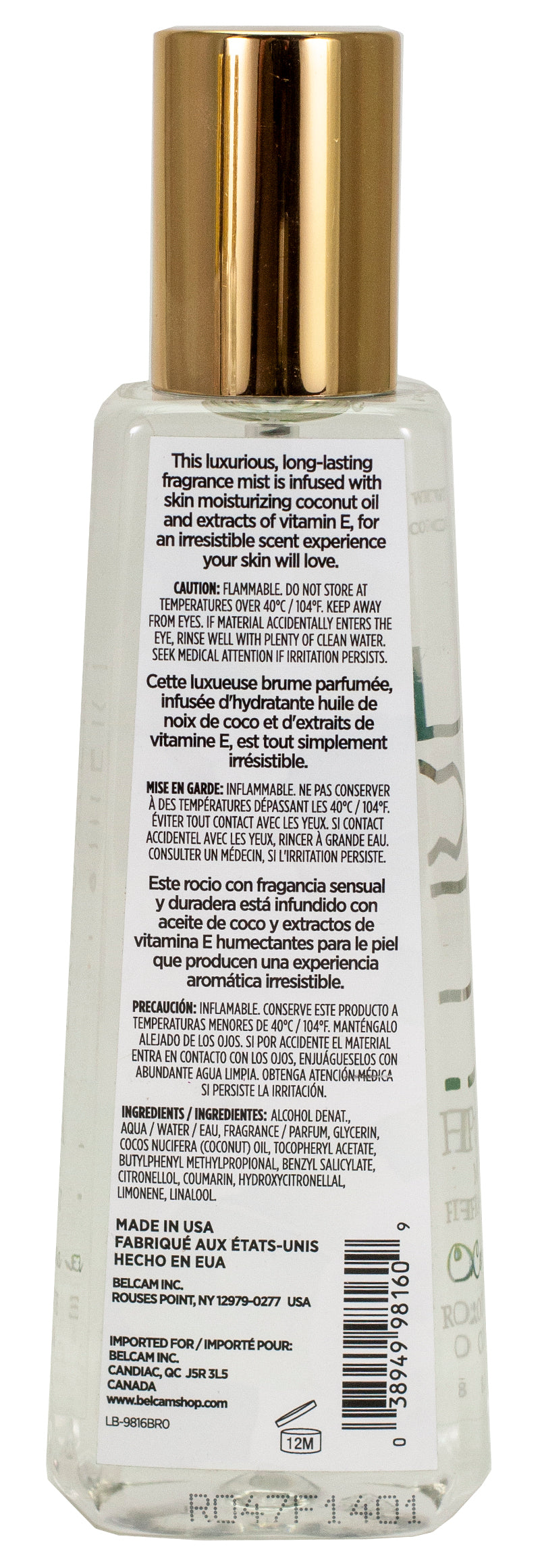 Luxe Perfumery Moisturizing Pura Vida Coconut Mimosa Fragrance Mist