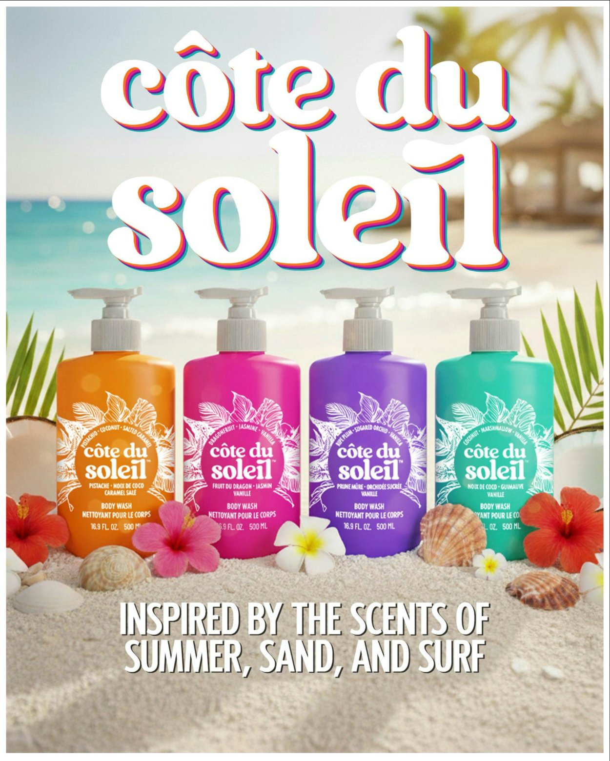 Gel douche au fruit du dragon Côte du Soleil