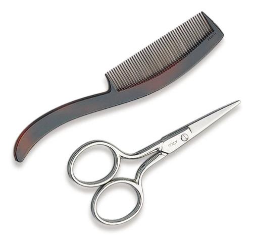 Mustache Scissors & Comb
